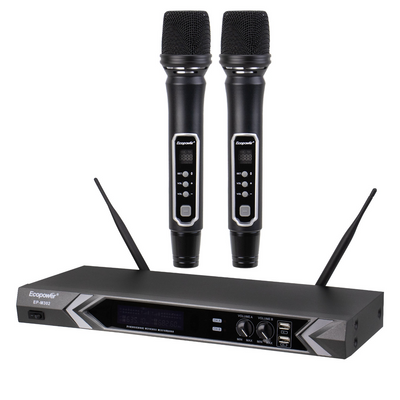 Micrófono Inalambrico Ecopower 2/MIC/3.5MM/BIVOLT Negro