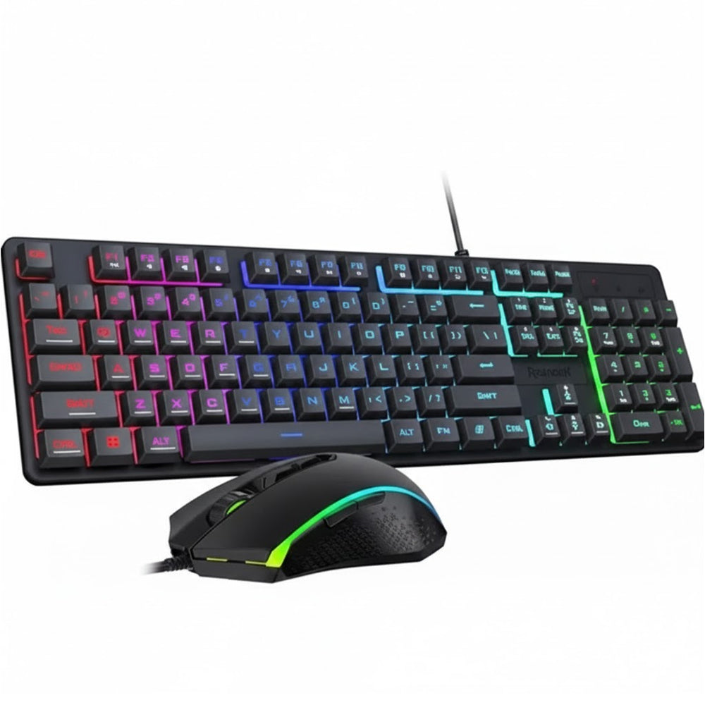 Teclado Redragon + Mouse S107RGB-BA Gaming Essentials Wired ING Black
