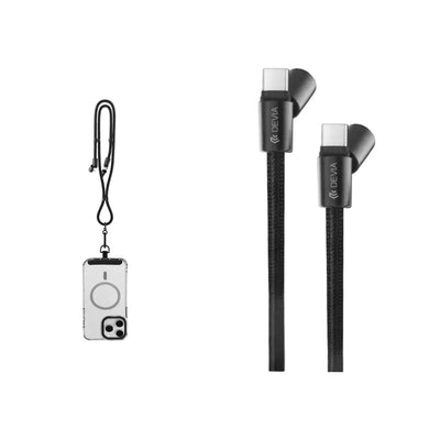 Cable Correa Devia EC657 USB-C A USB-C 60W 0.3M Black