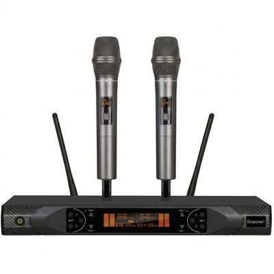 Micrófono Inalambrico Ecopower 2MIC Negro