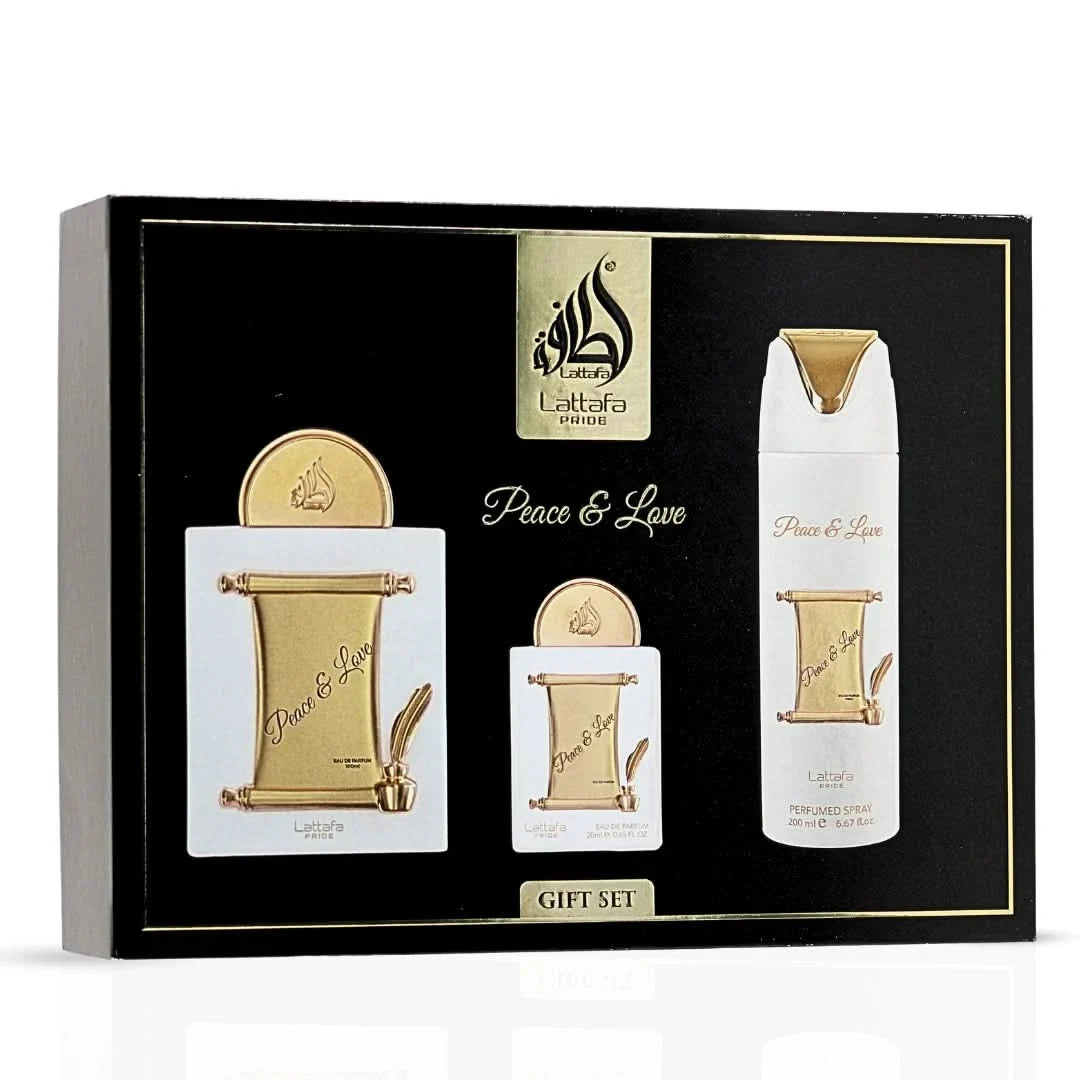 Set Perfume Lattafa Pride Peace & Love 100 + 20 + 200ML EDP