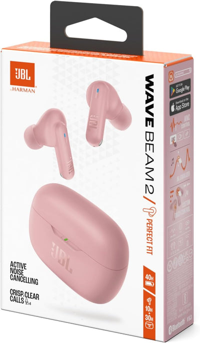 AURICULAR JBL BLUETOOTH WAVE BEAM 2 PINK