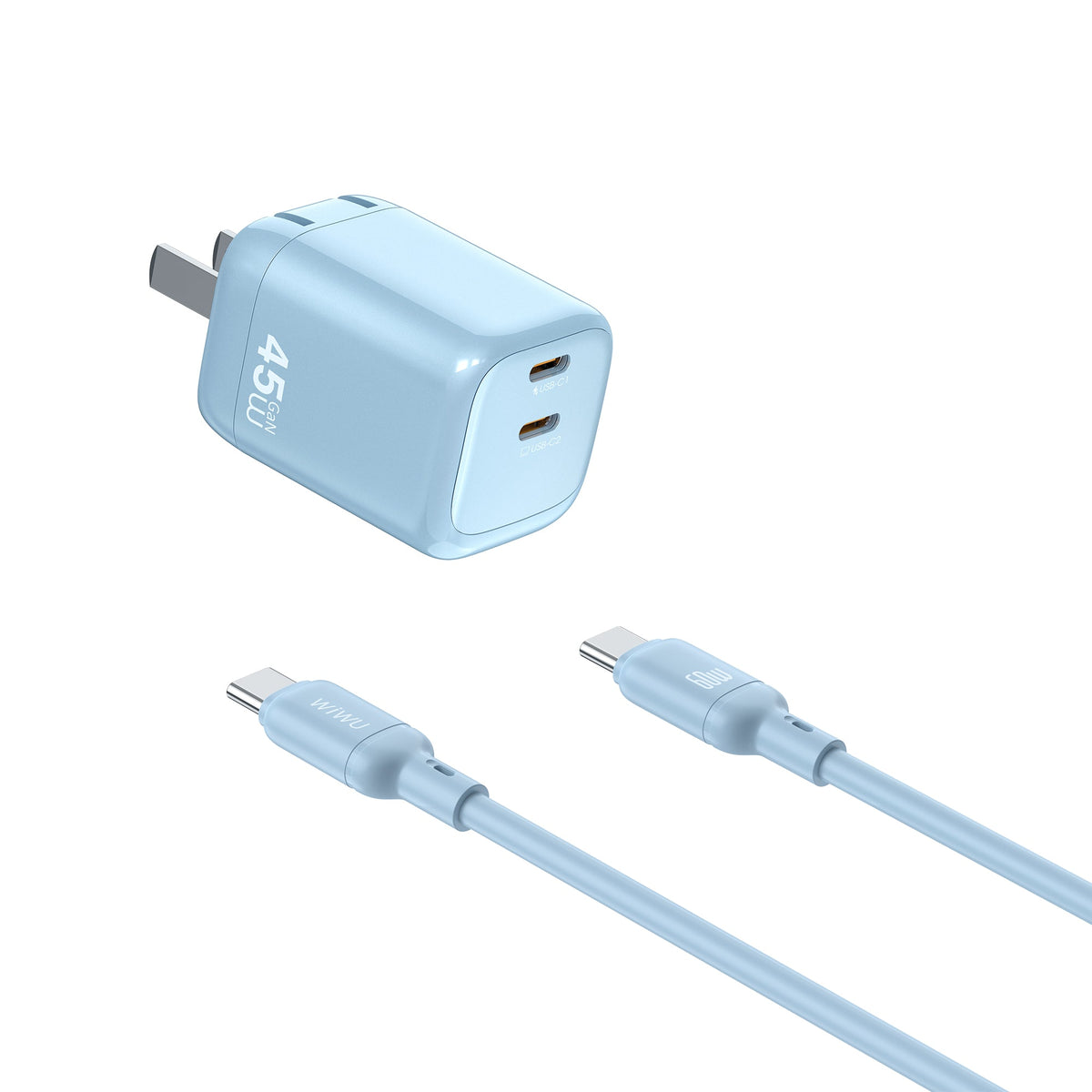 Cargador WiWU con Cable USB-C a USB-C WI-G025 45W - Naranja