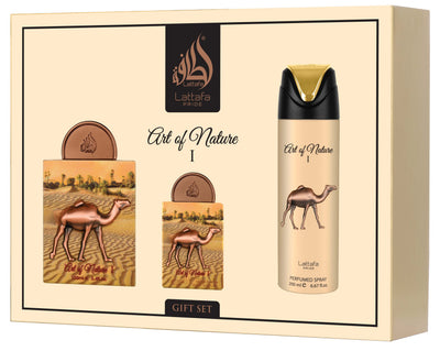 Set Perfume Lattafa Pride Art Of Nature I 100ML + 20ML + Body Spray 200 EDP