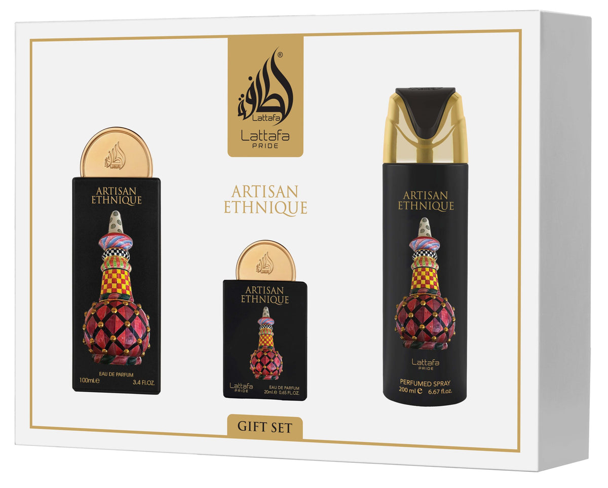 Set Perfume Lattafa Artisan Ethnique 100 + 20 + 200ML EDP