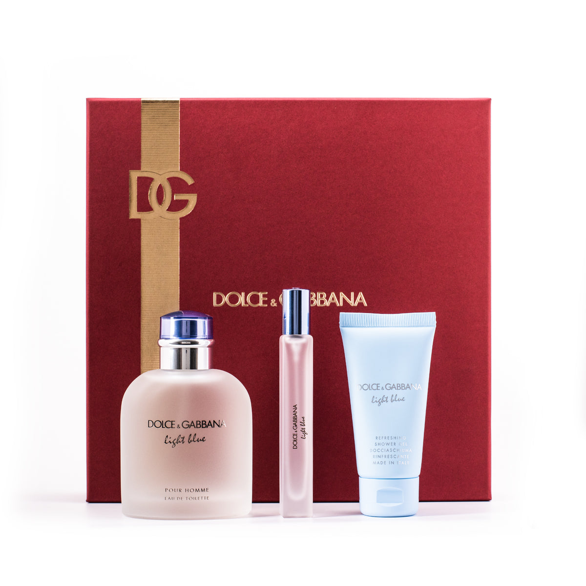 Set Perfume Dolce & Gabbana Light Blue Femenino 100ML + 50ML + 10ML EDT