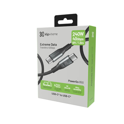 Cable USB-C Klip Xtreme Powergo 850 1.8M Black