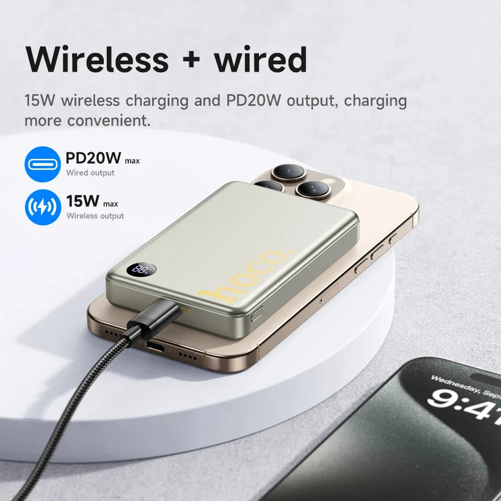 Cargador Hoco Q34 Magnético PD20W 10000mAh - Dorado