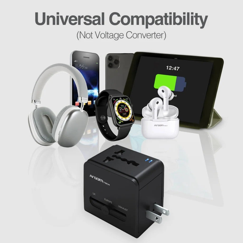 Adaptador de Enchufe Universal Argom ARG-AC-0298 Negro