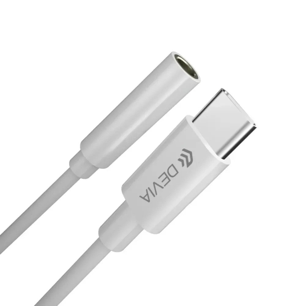 Adaptador Devia USB-C a 3.5mm White