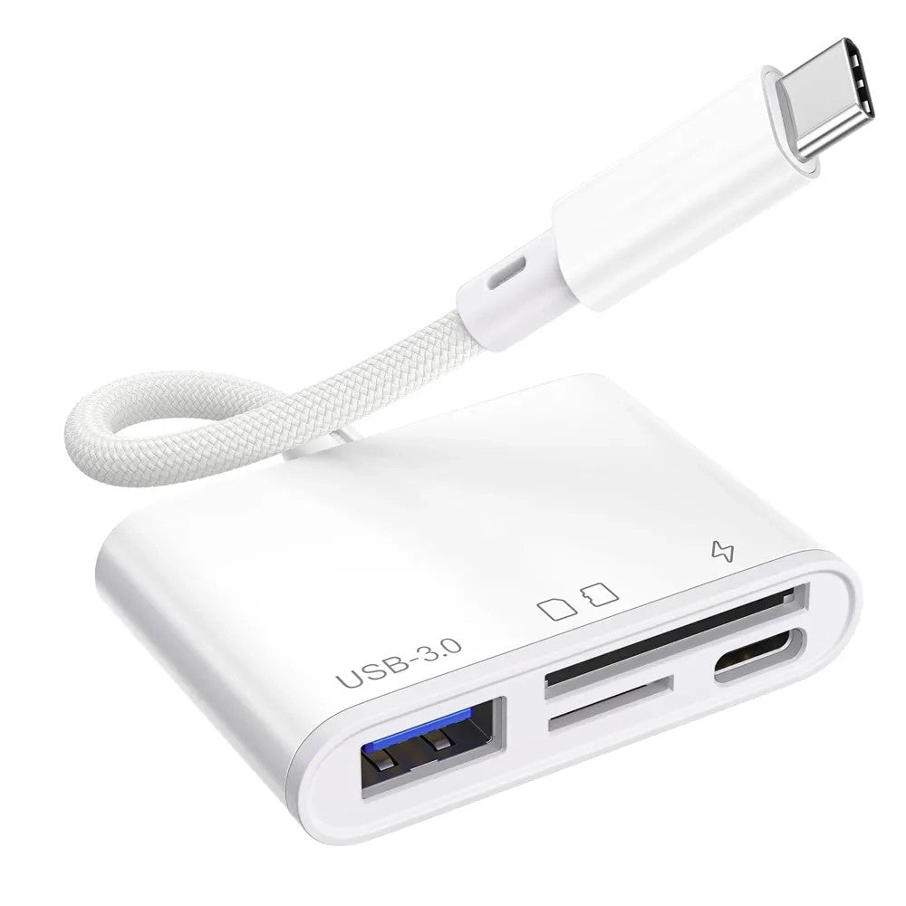 Adaptador Lector de Tarjetas Trove RXY-041 4 en 1 USB-C a TF/SD/USB Único