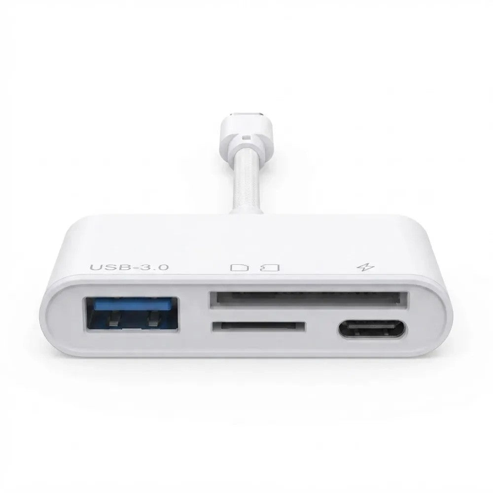 Adaptador Lector de Tarjetas Trove RXY-041 4 en 1 USB-C a TF/SD/USB Único
