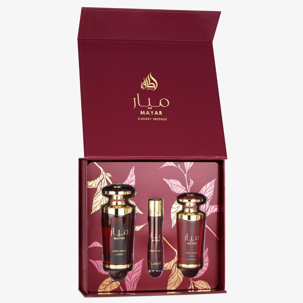 Set Perfume Lattafa Mayar Cherry Intense Femenino 100ML + 12ML + 50ML EDP