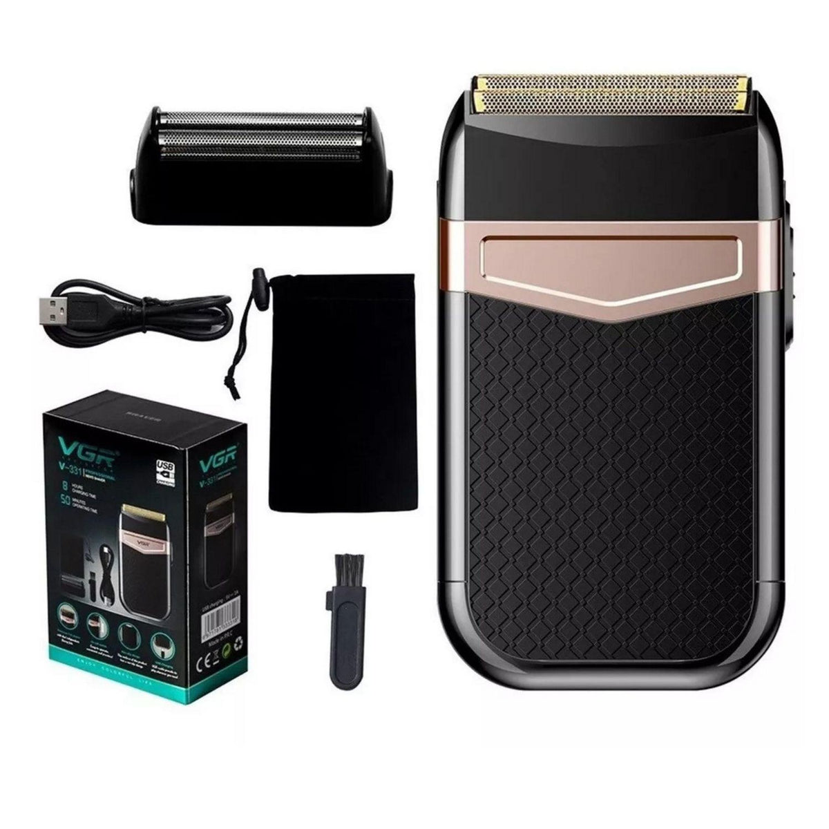 Afeitadora VGR V-331 USB Negro