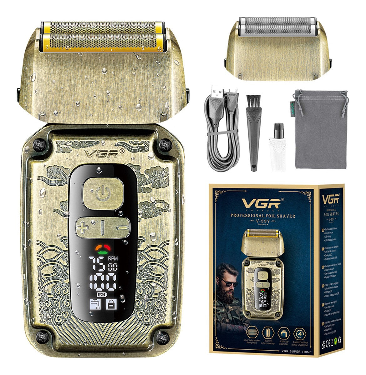 Afeitadora VGR V-337 800mAh USB Portátil Único