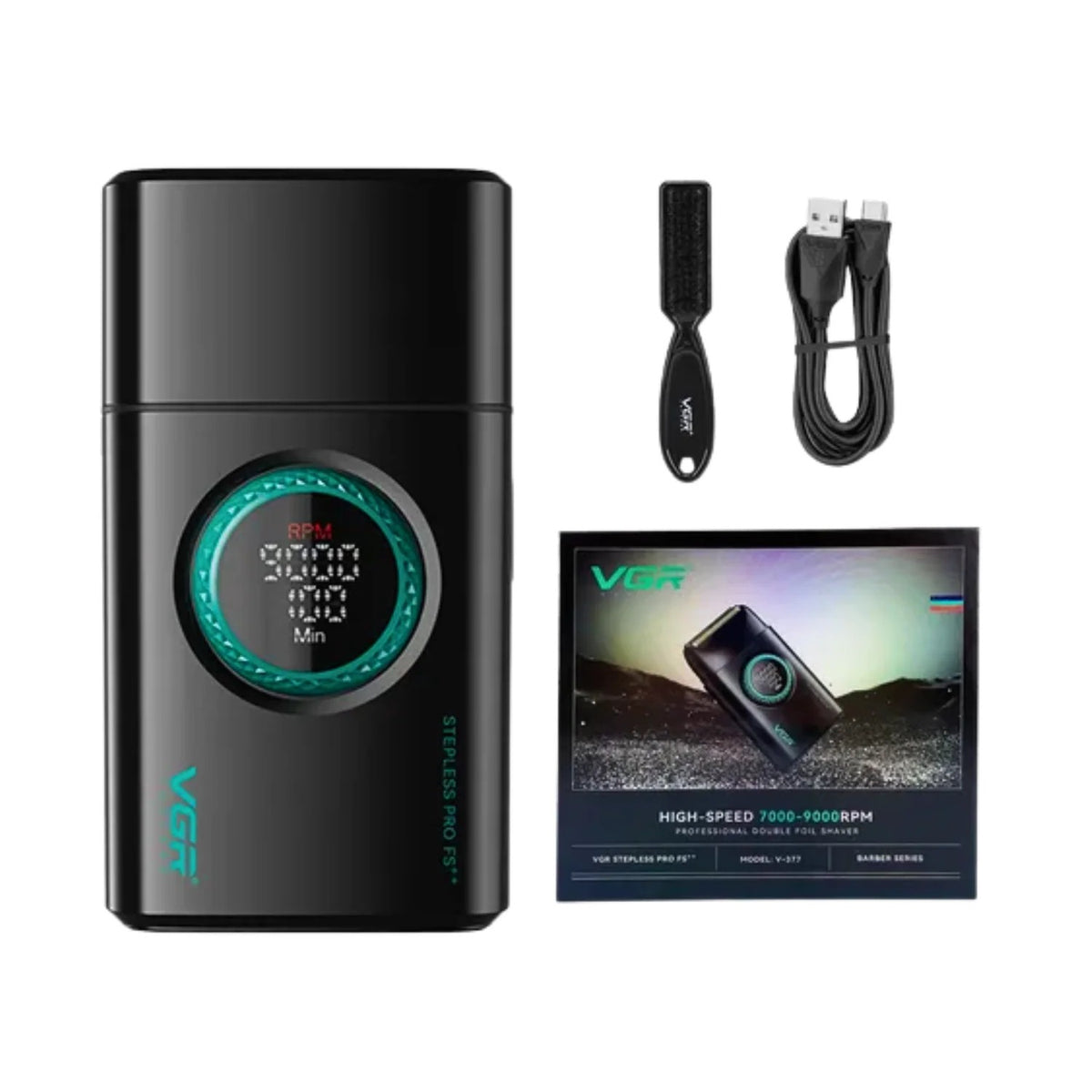 Afeitadora VGR V-377 USB Recargable Black