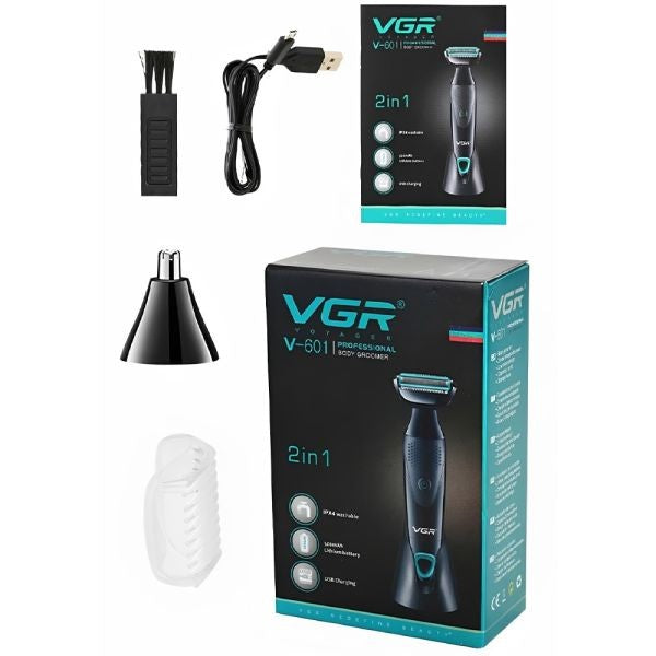 Afeitadora VGR V-601 2 en 1 USB Recargable Único