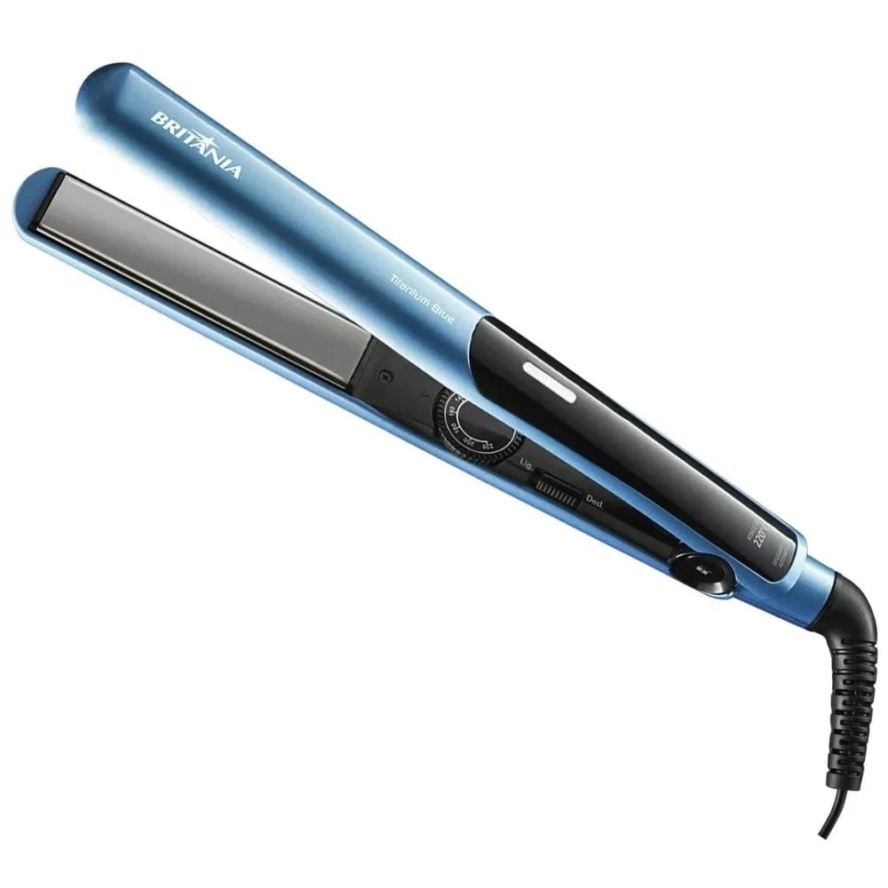 Alisador de Cabello Britania Titanium 220°C 35W Bivolt Blue