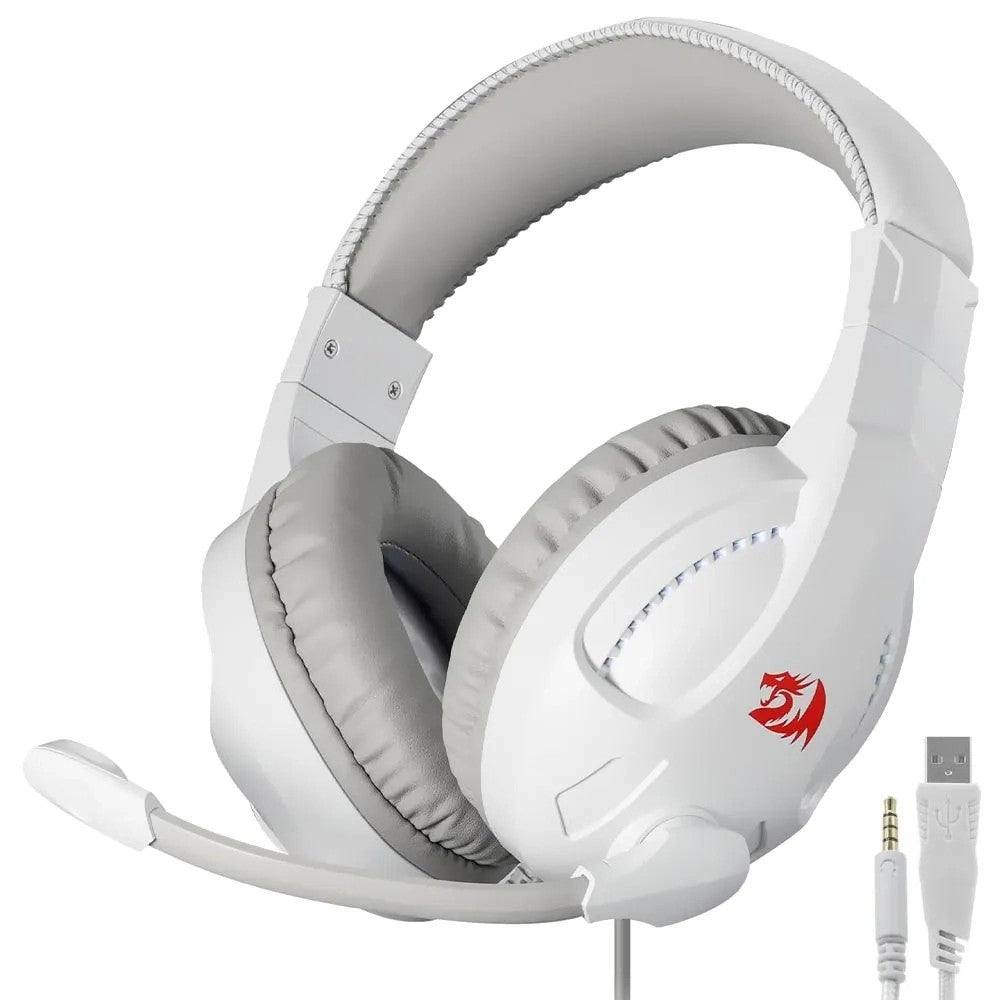 Auricular Gamer Redragon Cronus H211 RGB 3.5mm + USB White
