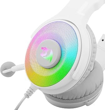 Auricular Gamer Redragon Pandora 2 H350 RGB USB con Adaptador Blanco