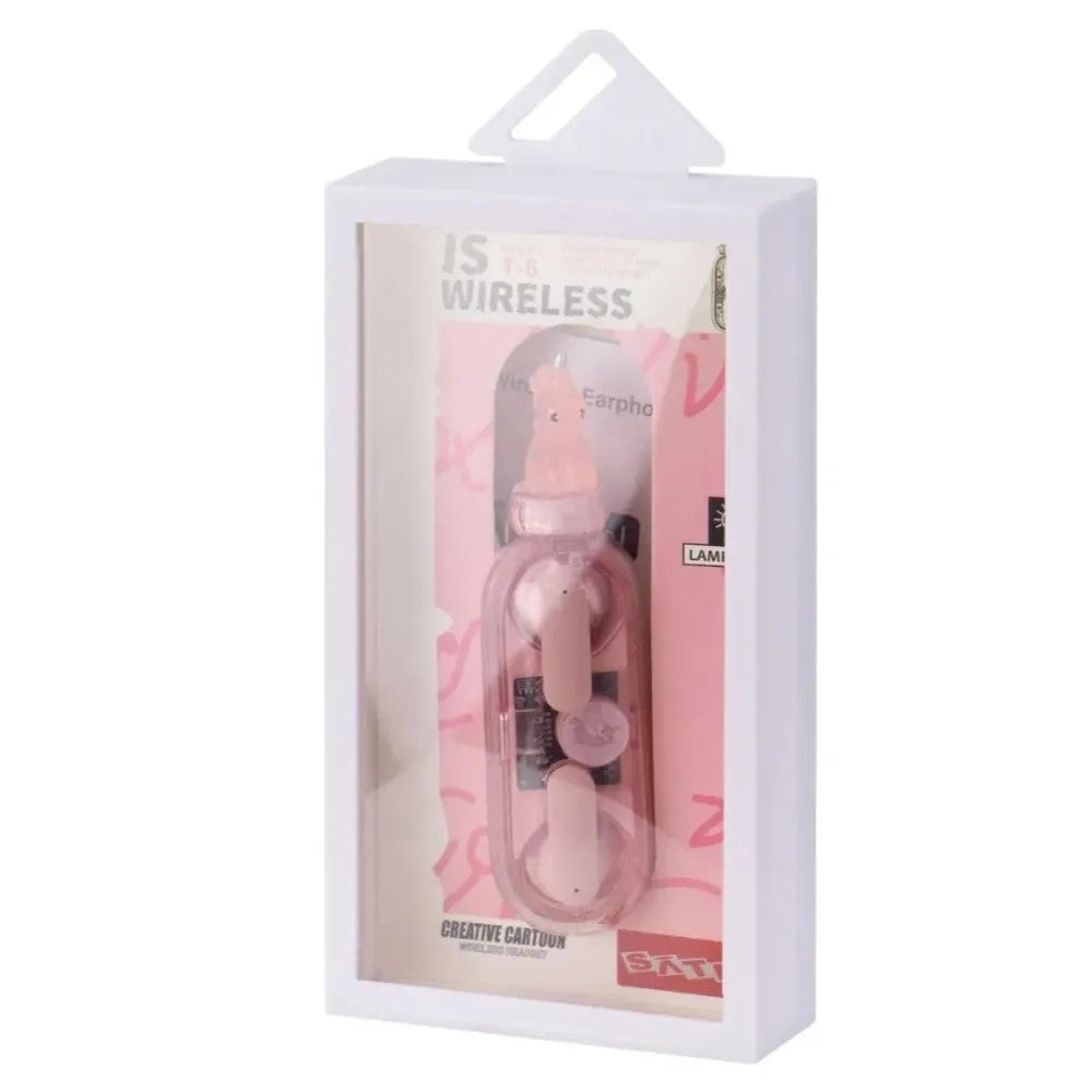 Auricular Satellite AE-T61 Creative Cartoon Bluetooth Pink