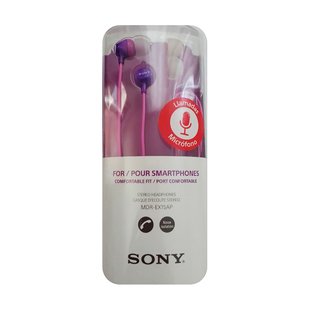 Auricular Sony MDR-EX15AP 3.5MM C/mic Violet