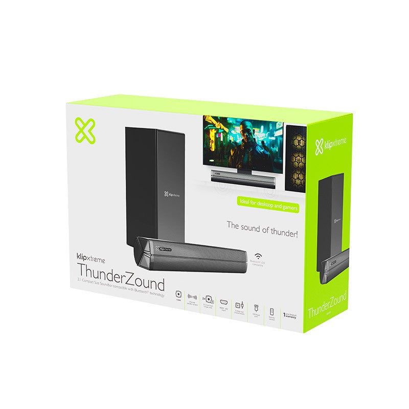 Barra de Sonido Klip Xtreme KSB-050 Thunderzound 2.1 120W Bluetooth/HDMI Único