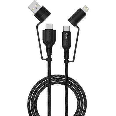 Cable 4Life FLWCC602B USB-C A USB-C 2M Black