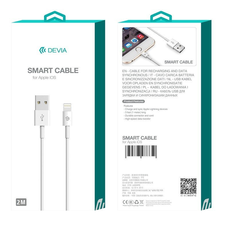 Cable Devia EC064 Lightning 2M White