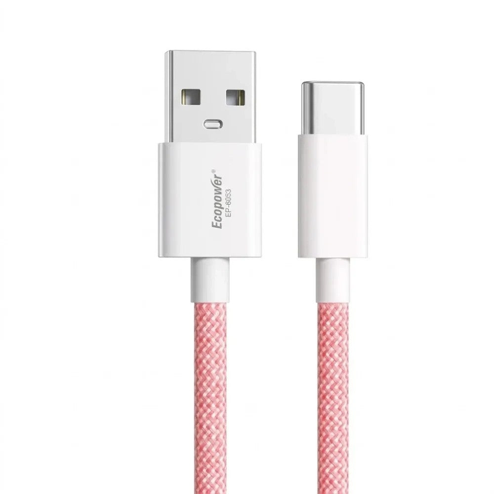 Cable Ecopower EP-6053 USB-C 3A 1M Rosa