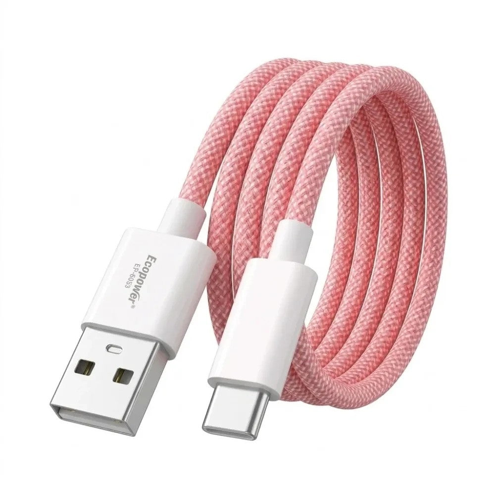 Cable Ecopower EP-6053 USB-C 3A 1M Rosa