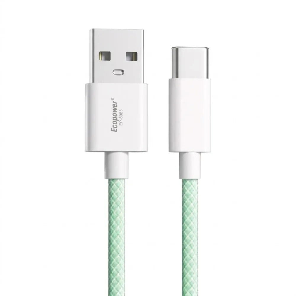 Cable Ecopower EP-6053 USB-C 3A 1M Verde