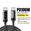 Cable Essager EXCATT-BC0G-P USB-A a USB-C/USB-C 100W 1M Black