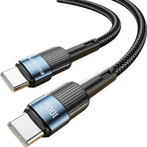 Cable Essager EXCATT-BC0G-P USB-A a USB-C/USB-C 100W 1M Black