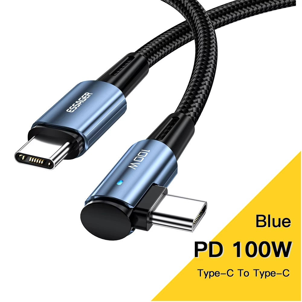 Cable Essager EXCTT1-JJA03-P USB-C a USB-C 100W 2M Blue