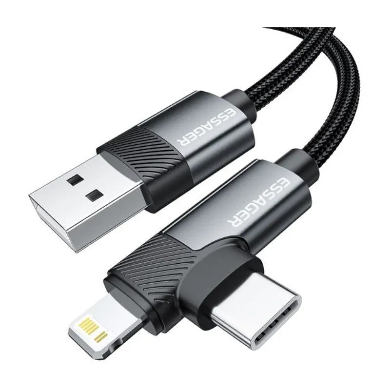 Cable Essager EXCTT2-XCA01 USB-C a USB-C 60W 2M Black