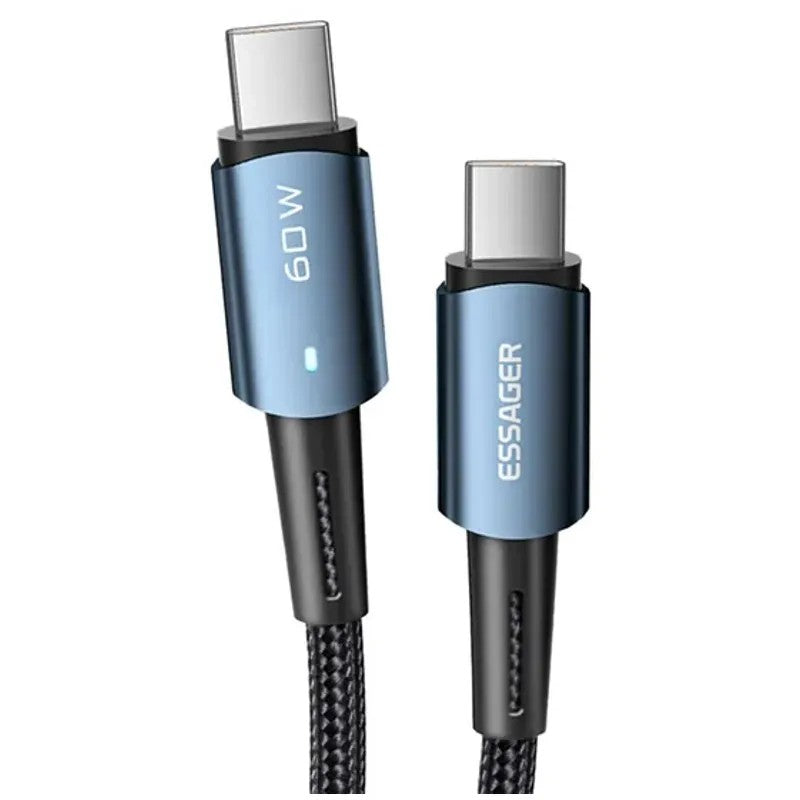 Cable Essager EXCTT2-XCA01 USB-C a USB-C 60W 2M Black