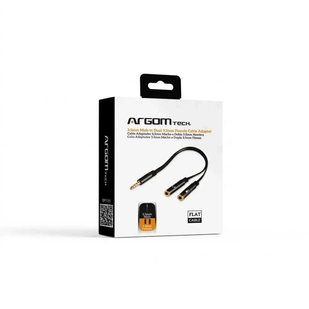 Cable Extensor de Audio Argom ARG-CB-0029 3.5mm Macho a Hembra Negro