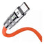 Cable Hrebos CB-305C Armor Slim USB-C a USB-C 1M Orange
