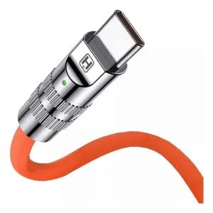 Cable Hrebos CB-305C Armor Slim USB-C a USB-C 1M Orange