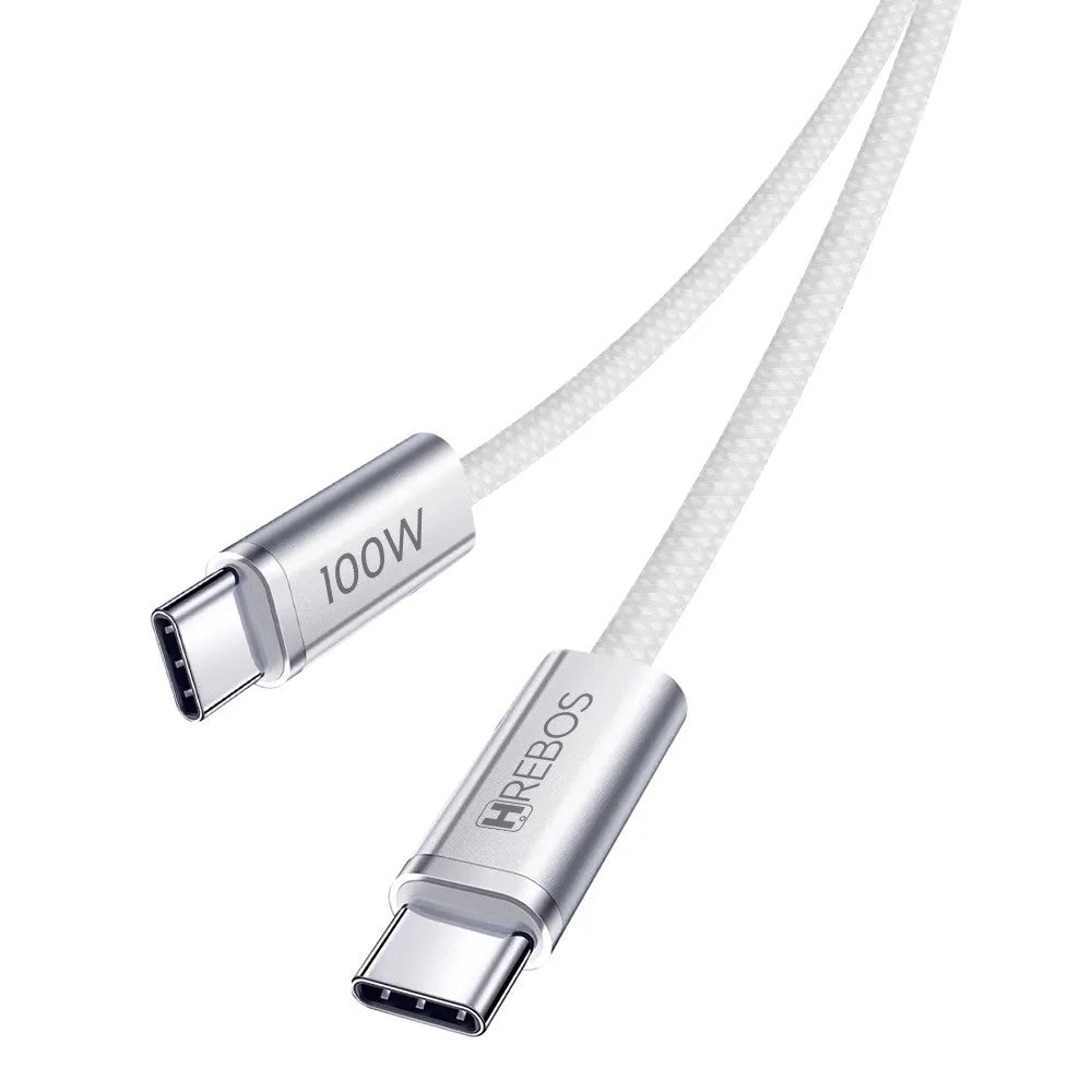 Cable Hrebos CB-467CC USB-C a USB-C 100W 2M Grey