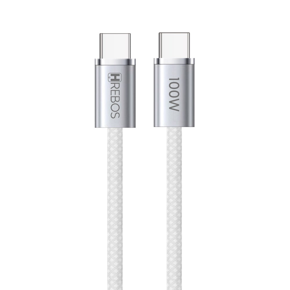Cable Hrebos CB-467CC USB-C a USB-C 100W 2M Grey