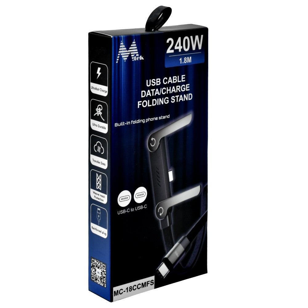 Cable MTEK MC-18CCMFS USB-C a USB-C 240W 1.8M Único