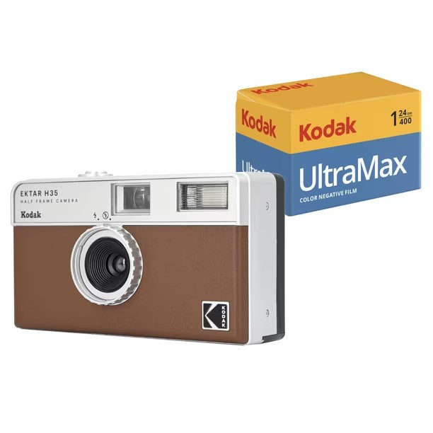 Cámara Analógica Kodak Ektar H35 + Rollo Kodak UltraMax 24 Exp Brown