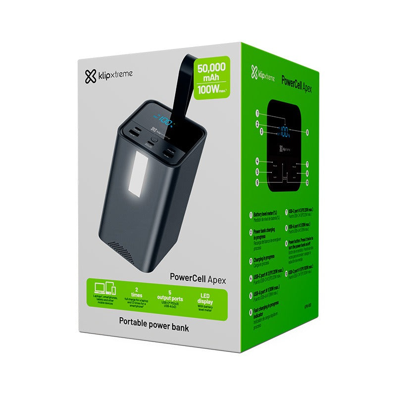 Cargador Portátil Klip Xtreme 50000M Powerbank KPB-900 Black