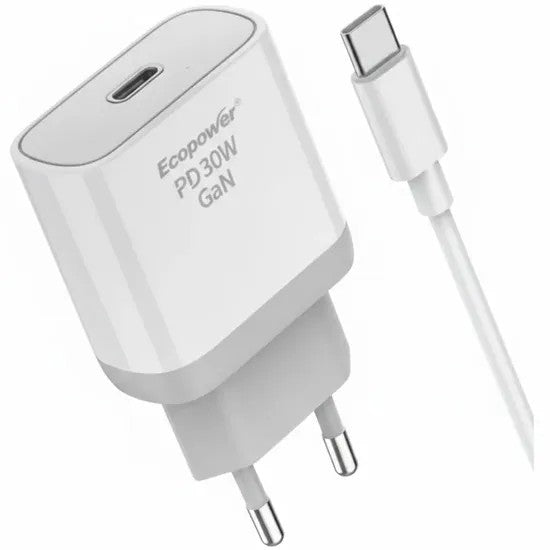 Cargador Ecopower EP-7023 USB-C 30W Blanco