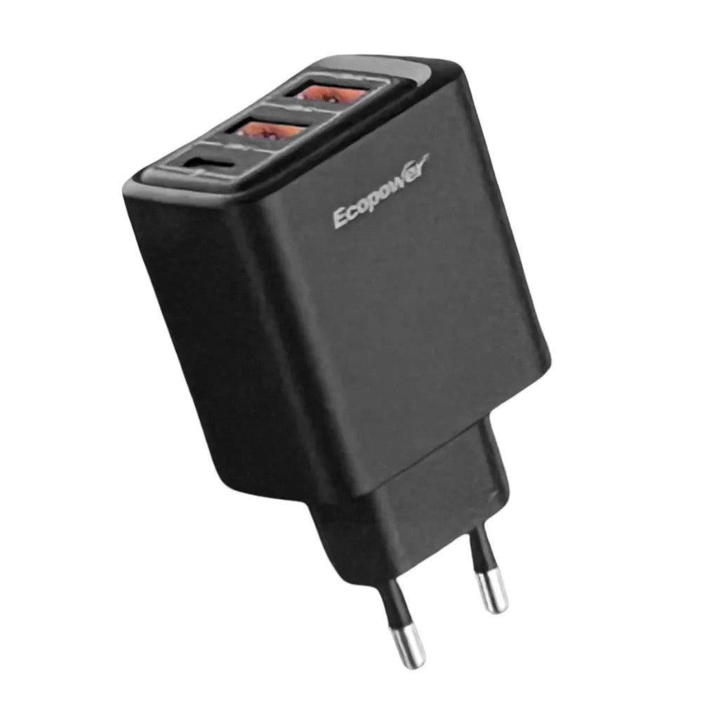 Cargador Ecopower EP-7042 USB-C/USB-A 10W Negro