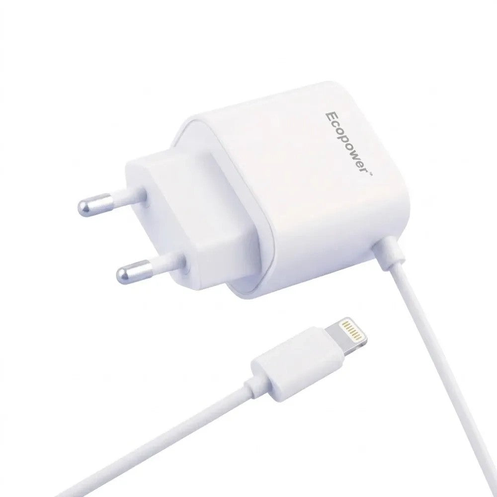 Cargador Ecopower EP-7066 Lightning/USB-A 20W Blanco