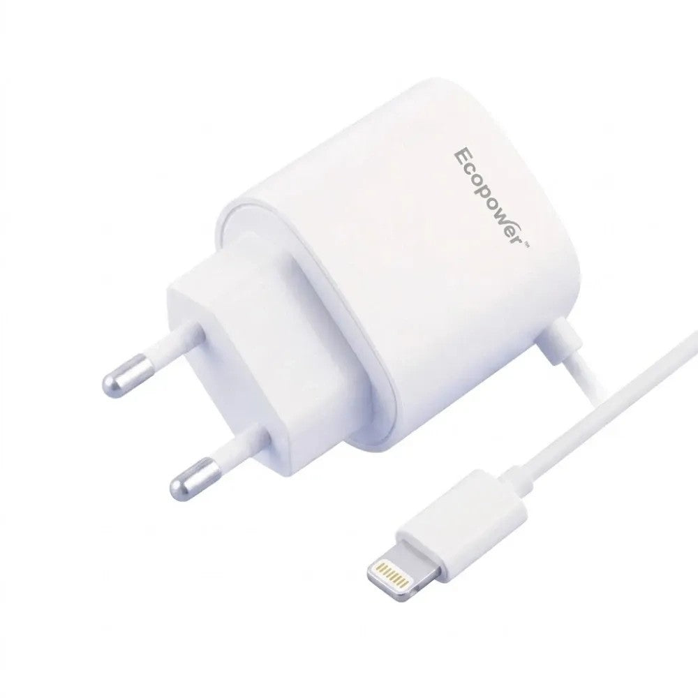 Cargador Ecopower EP-7066 Lightning/USB-A 20W Blanco