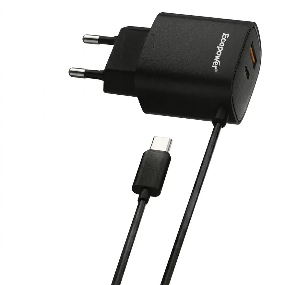 Cargador Ecopower EP-7067 USB-C/USB-A 10W Negro